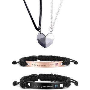 Couple Bracelet Matching Necklaces for Bf and Gf Couple Gift for Her Valentines